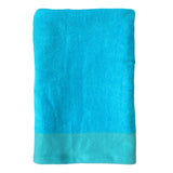 serviette de bain éponge velours unie shady turquoise 90x160 cm, 100 % coton, 370 g/m², légère et absorbante, idéale salle de bain, piscine et plage
