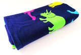 Serviette de plage microfibre 100% polyester Dino - Le comptoir de la plage