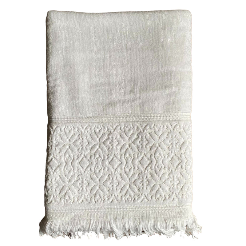 Serviette de plage blanche Romance - Le comptoir de la plage