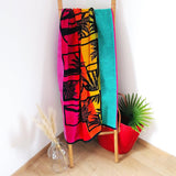 serviette de plage éponge velours jacquard kymata L 100x175 cm en coton 470 g/m² douce et absorbante, idéale plage et piscine