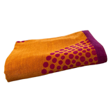serviette de plage éponge velours jacquard spirale XL 140x180 cm en coton 400 g/m² douce et absorbante, idéale plage et pour piscine.