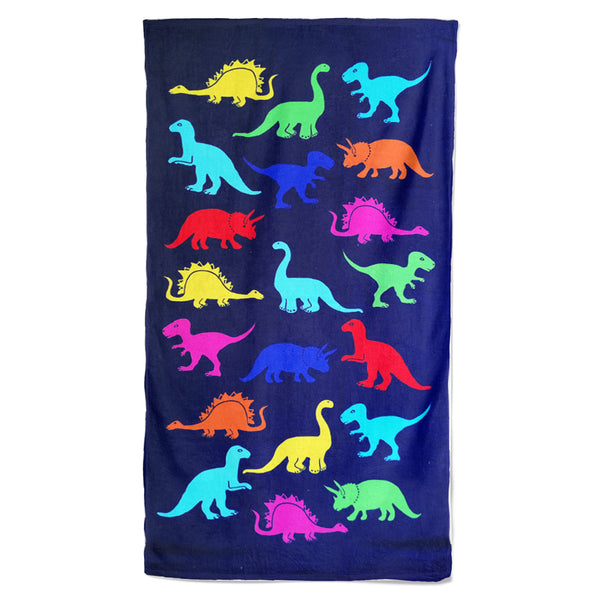 Drap de bain enfant microfibre 100% polyester Dino - Le comptoir de la plage