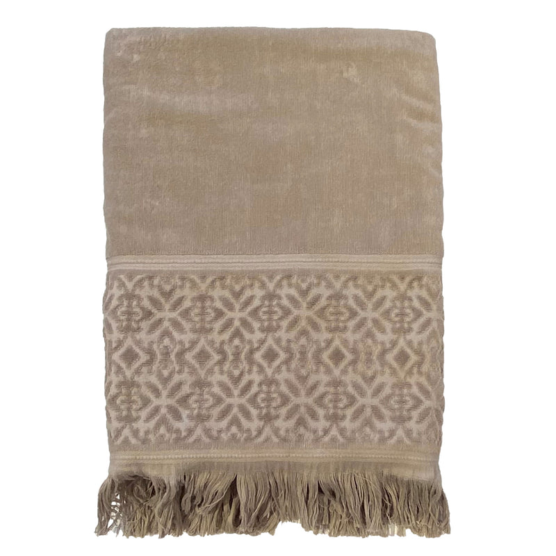 Serviette de plage taupe Romance - Le comptoir de la plage