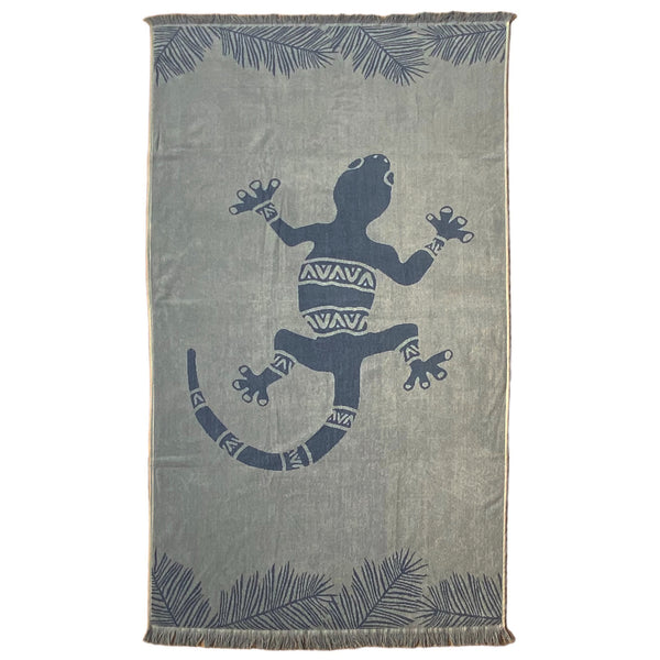 Drap de bain gris coton Zacapa, large - Le comptoir de la palge