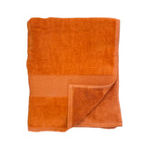 zoom serviette de bain éponge velours unie classy orange 90x180 cm, 100 % coton, 500 g/m², légère et absorbante, idéale salle de bain, piscine et plage